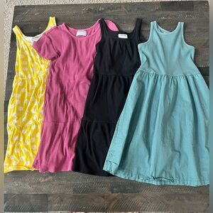4 Old Navy Girls Tiered Rib-Knit Dresses | Size Large (10/12)